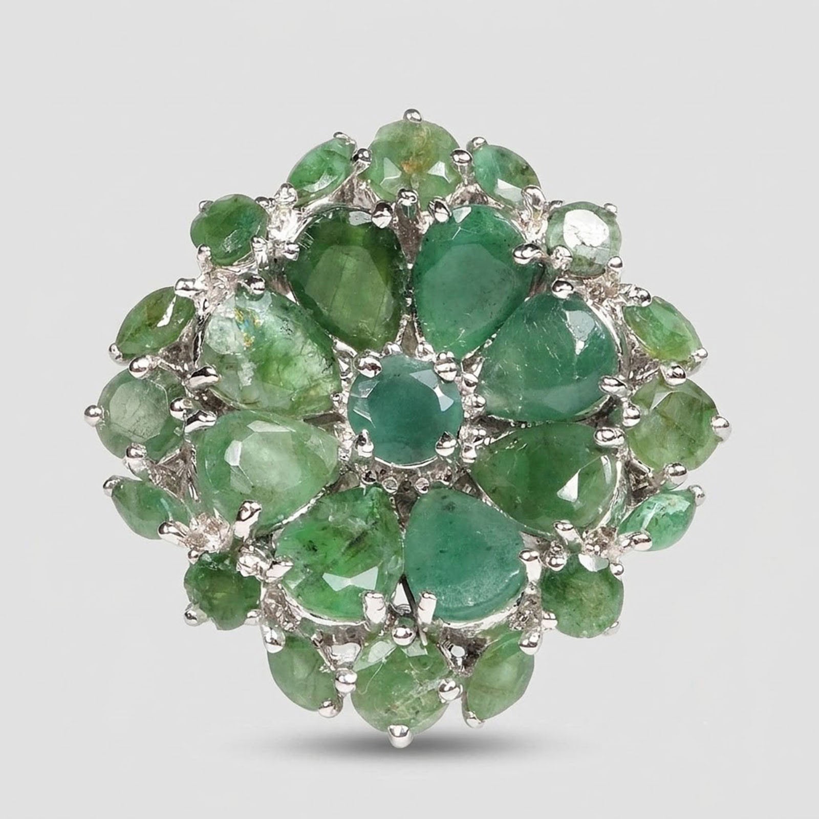 Green Emerald 925 Sterling Silver Rings, Affordable Natural Gemstone, Everyday Ring