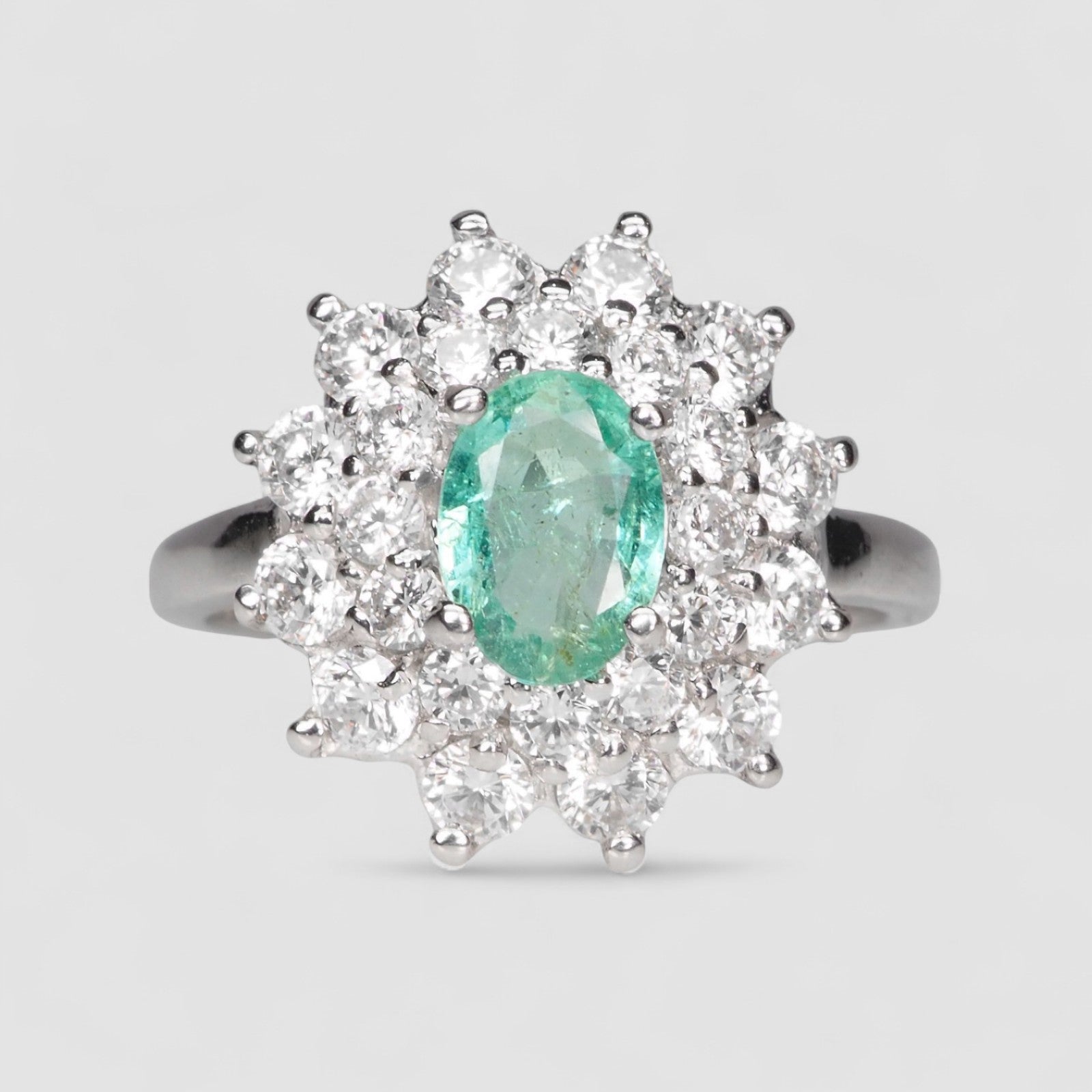 GREEN EMERALD 925 STERLING SILVER HANDMADE JEWELRY RING