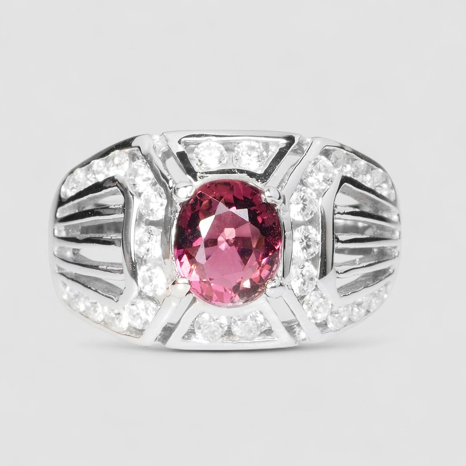 Barbie Pink Tourmaline 925 Sterling Silver Ring