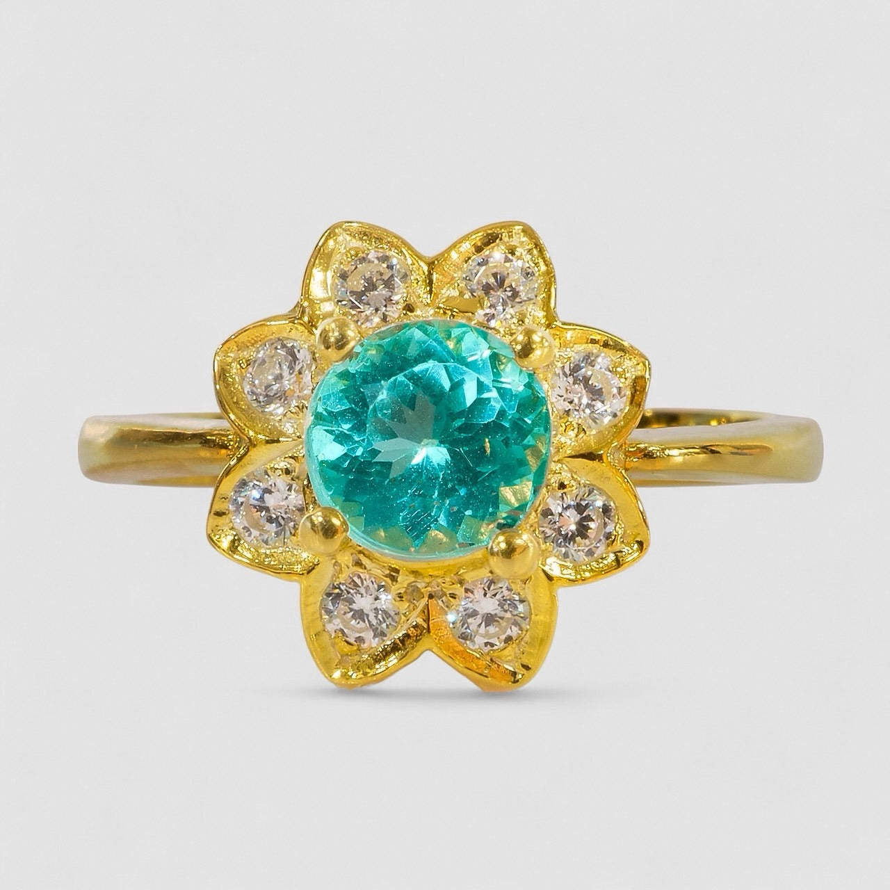 Blue Green Paraiba Tourmaline 925 Sterling Silver Ring