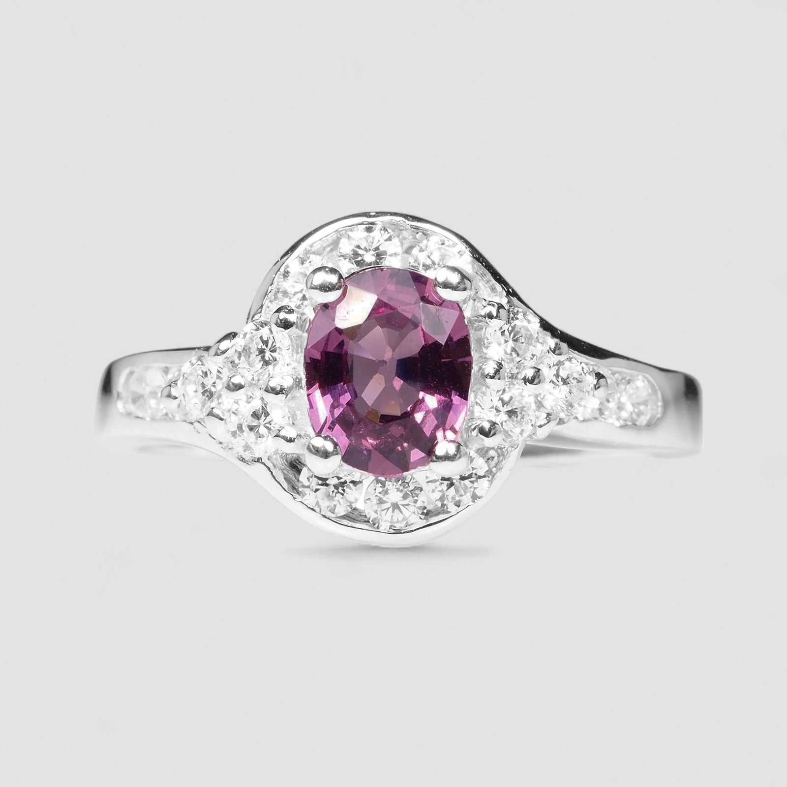 Purple Rhodolite Garnet 925 Sterling Silver Ring