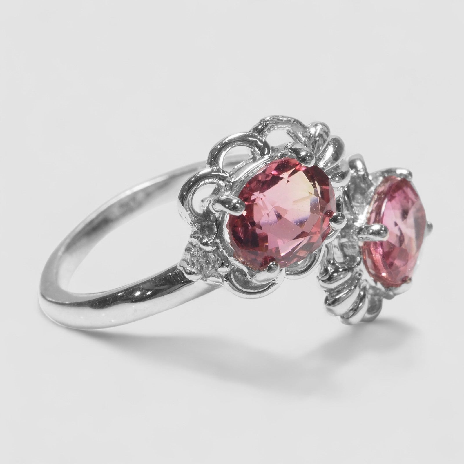 Bunny Pink Tourmaline Ring for Her, 925 Sterling Silver, Genuine Gemstone, Free Resizing