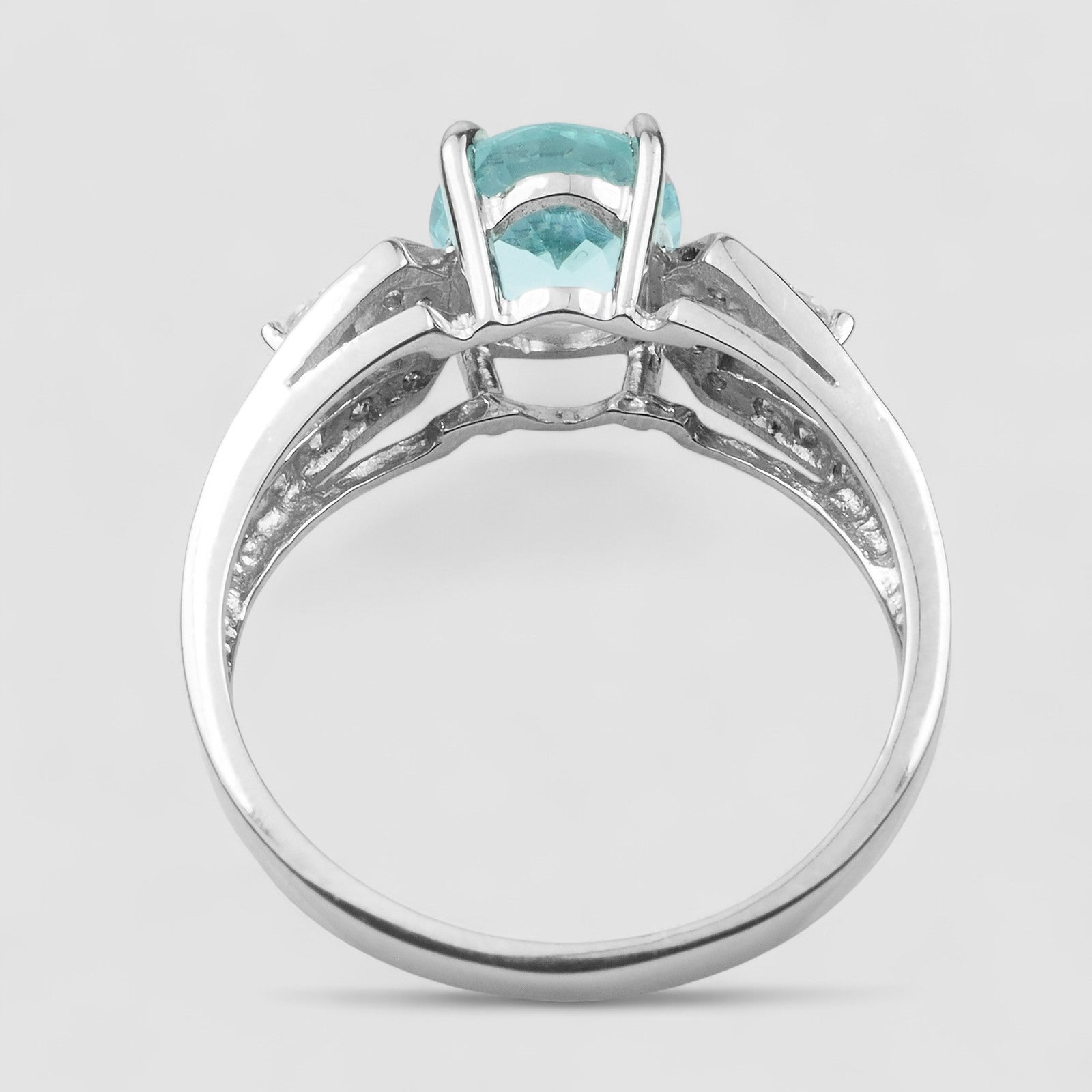 Blue Aquamarine 925 Sterling Silver Ring
