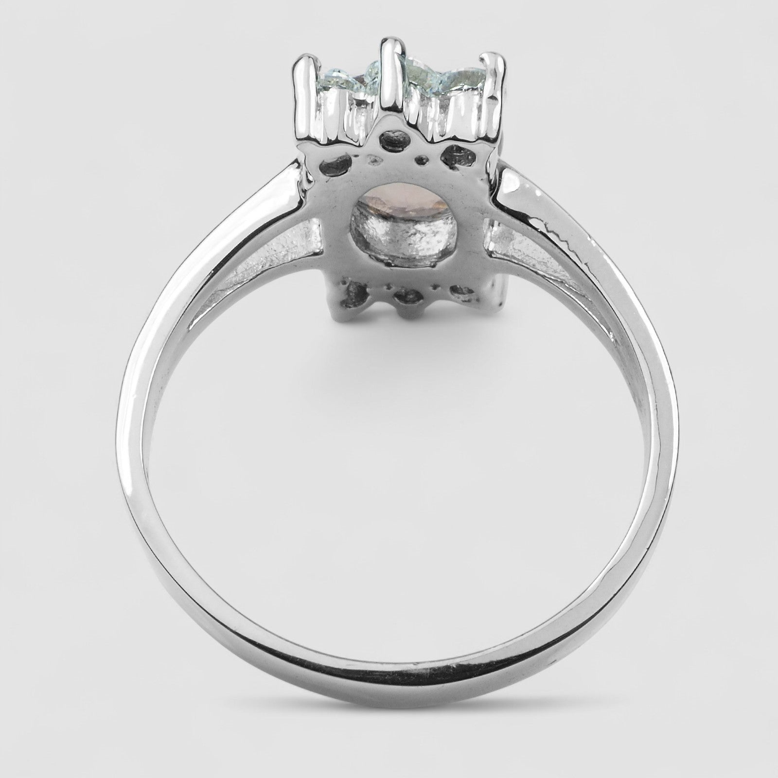peach Pink Tourmaline Statement Ring Sterling Silver 925, Natural Gemstone, Free Resizing