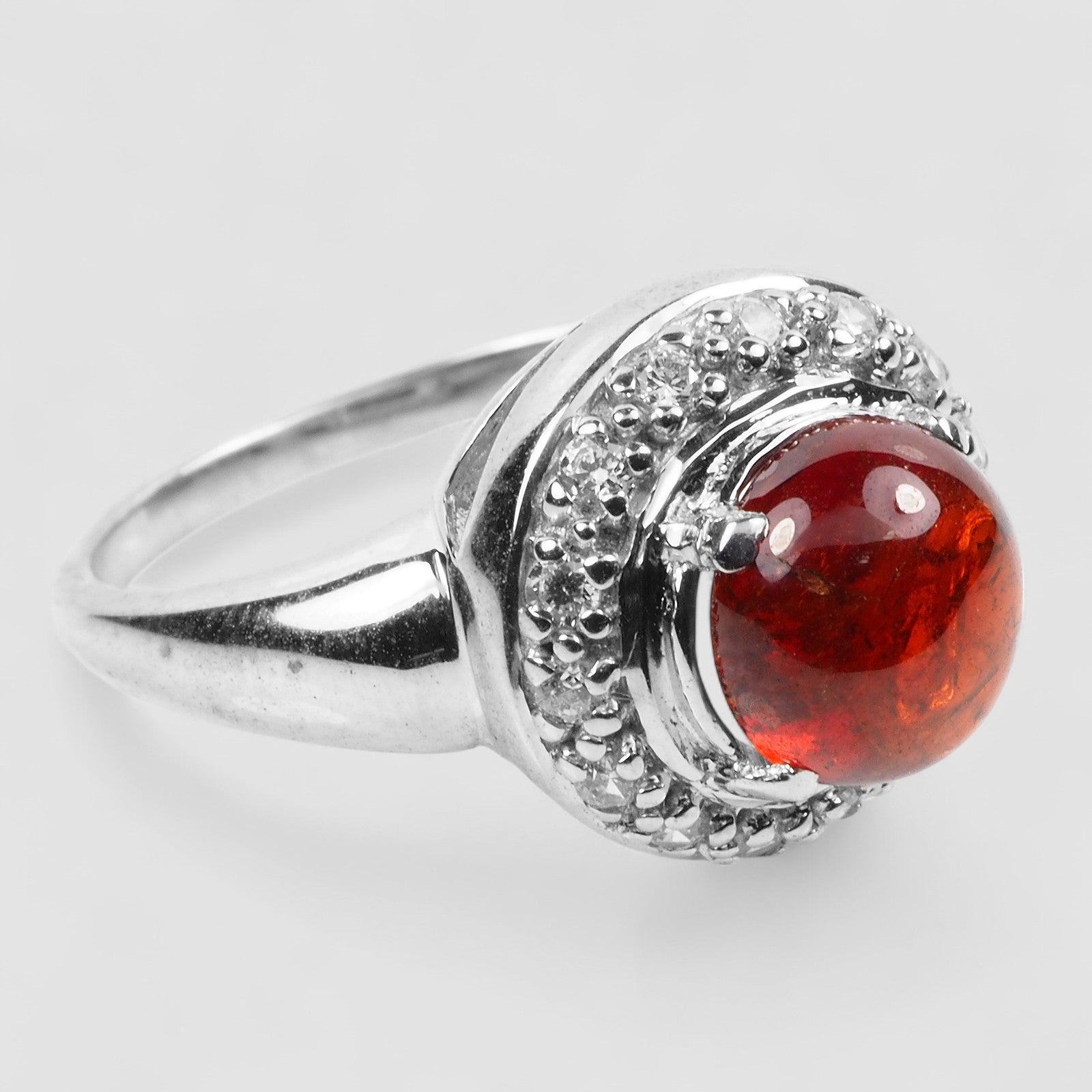 Sunset Orange Spessartite Handmade Ring
