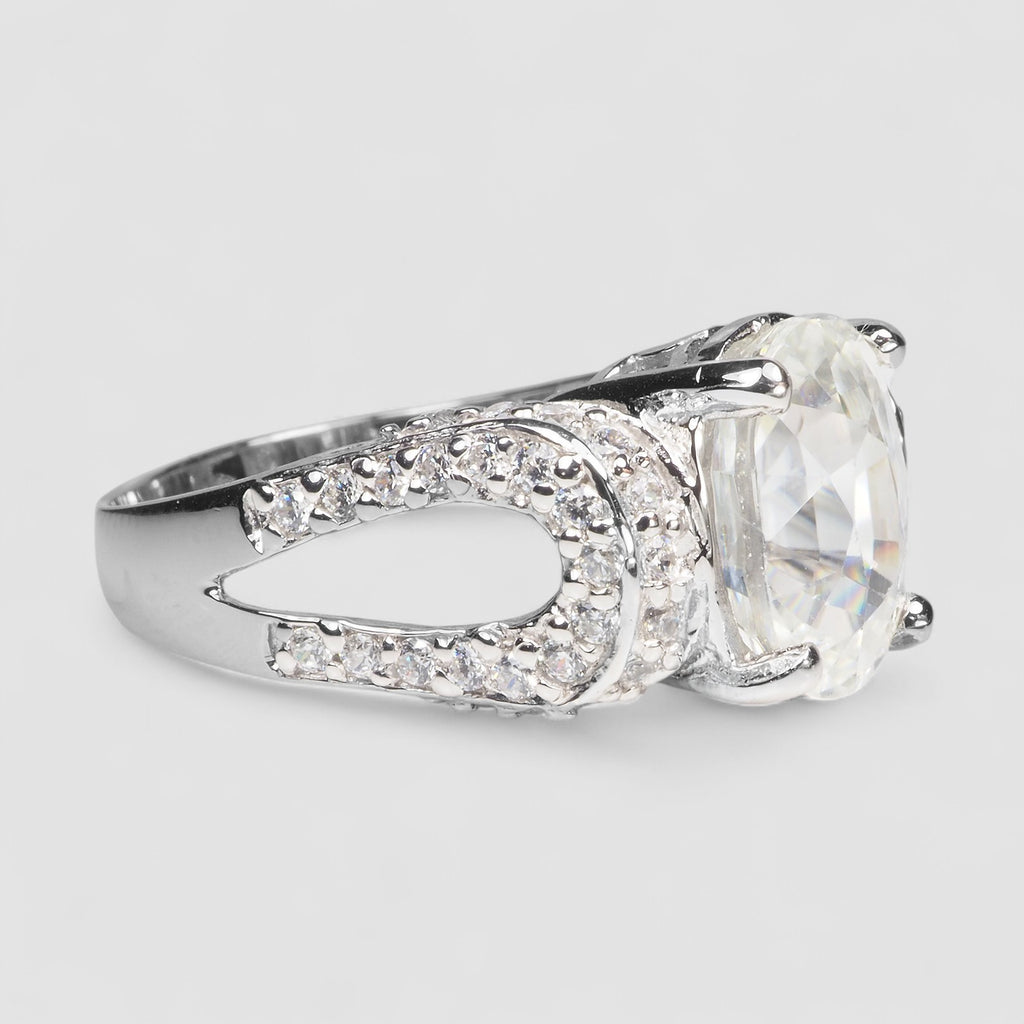 FINE JEWELRY WHITE ZIRCON 925 STERLING SILVER