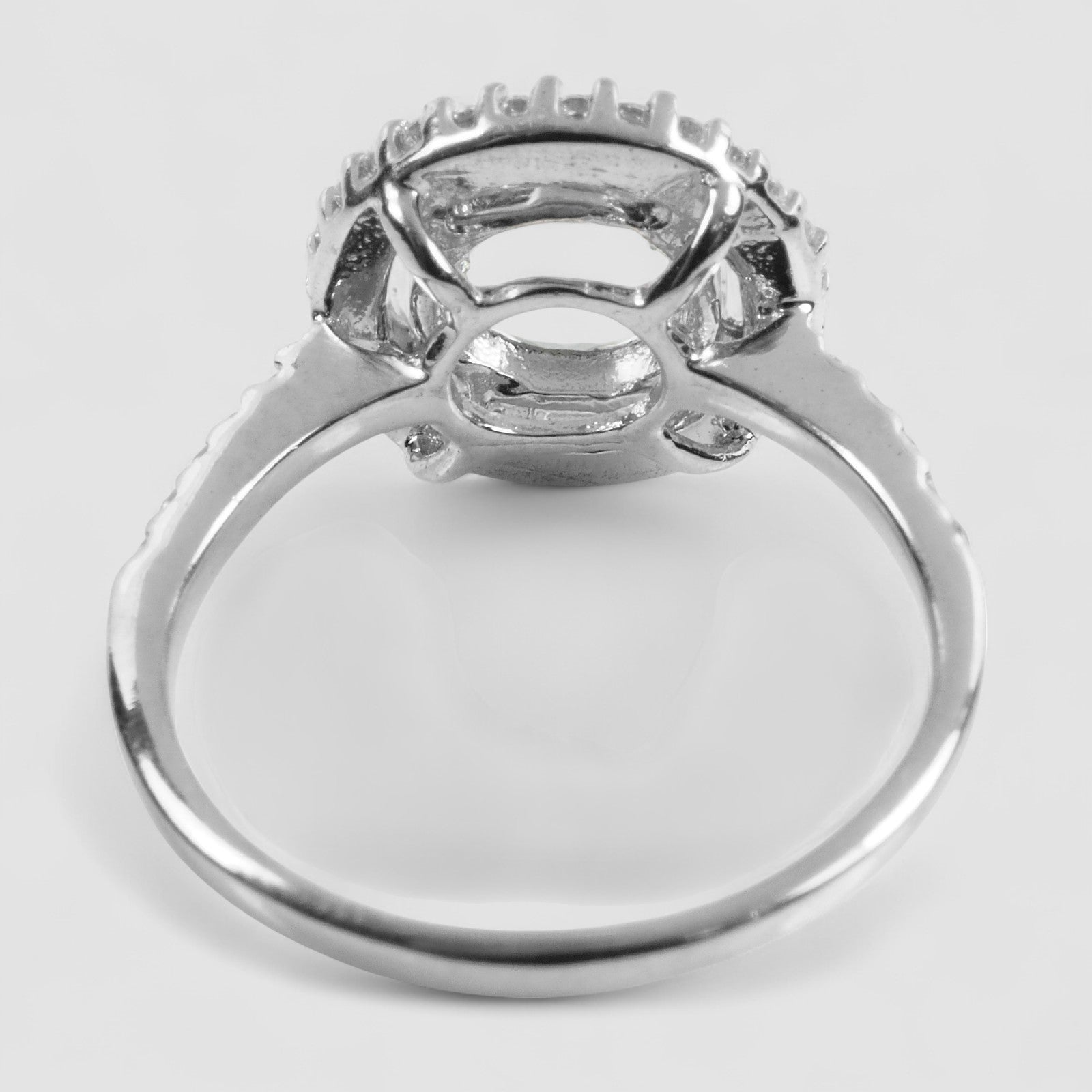 WHITE GOLD PLATED 925 STERLING SILVER RING BLUE AQUAMARINE