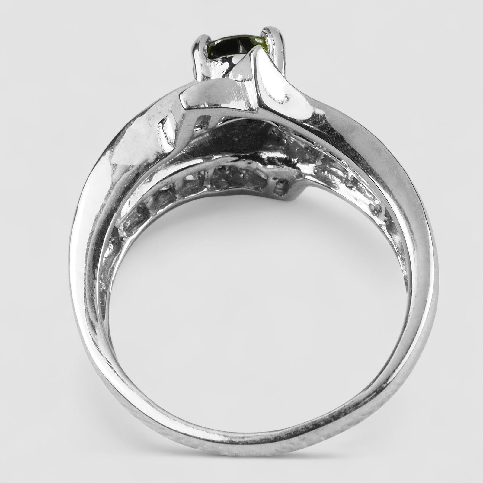 Olive Green Tourmaline 925 Sterling Silver Ring