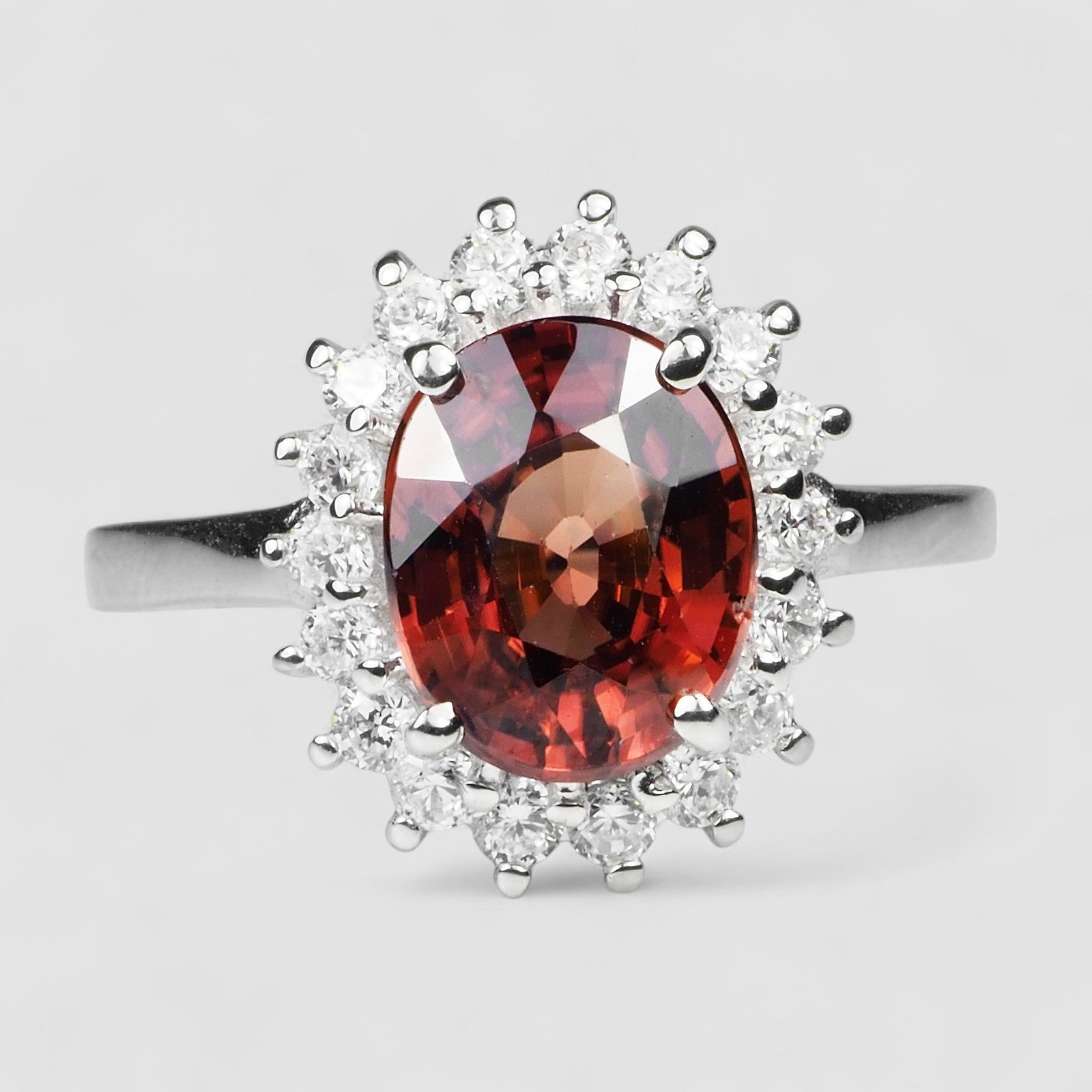 FINE JEWELRY RINGS RED ZIRCON 925 STERLING SILVER