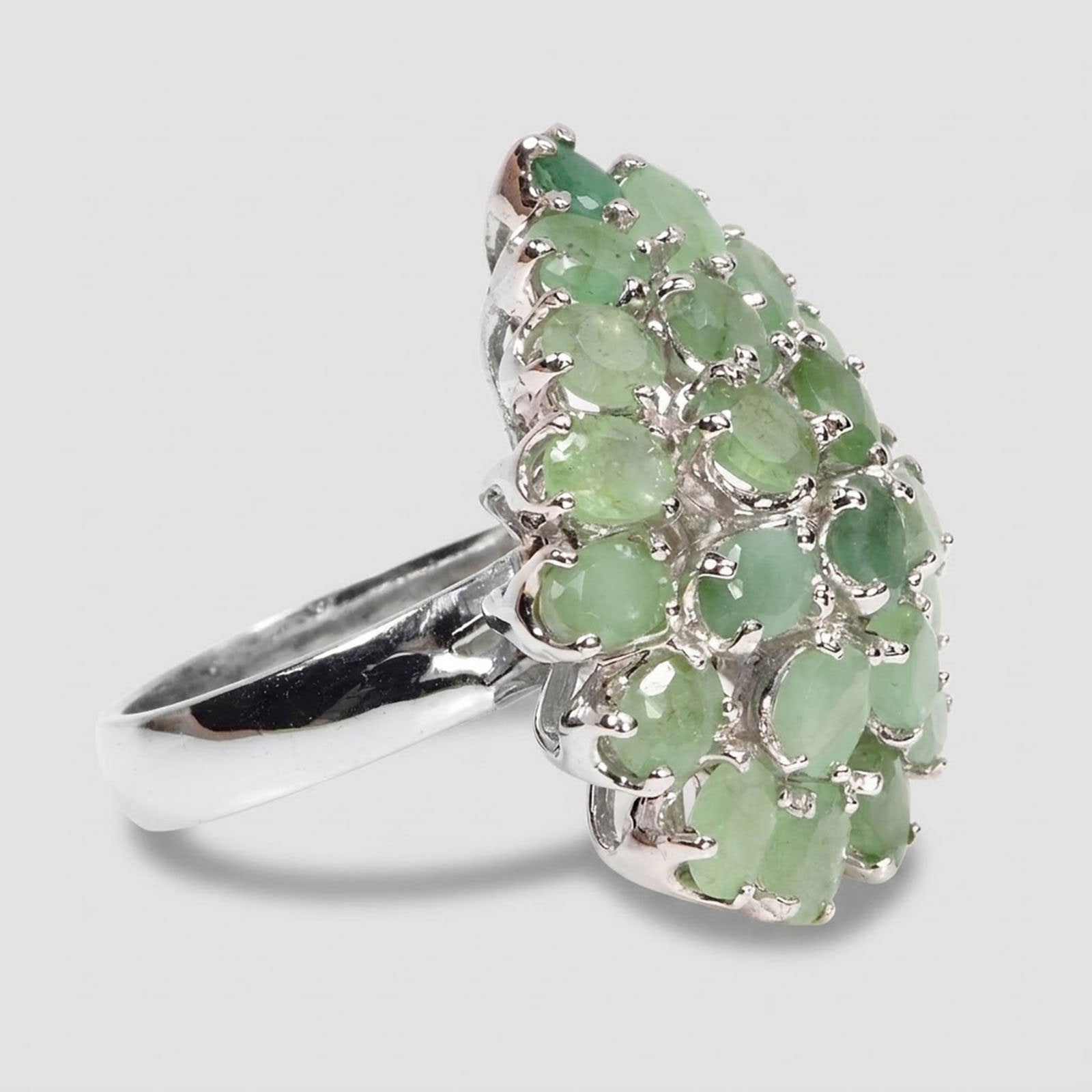 Green Emerald 925 Sterling Silver Rings, Affordable Natural Gemstone, Everyday Ring