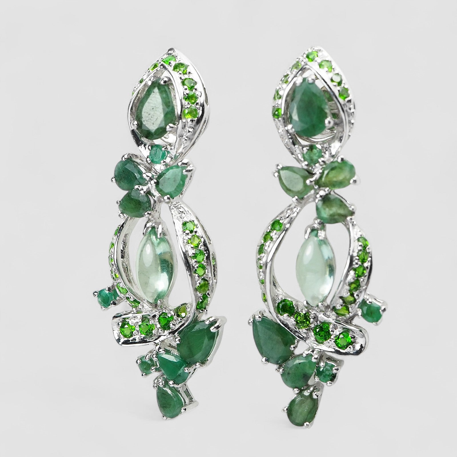 Green Emerald 925 Sterling Silver Earrings, Birthday Gift, Dainty Earrings