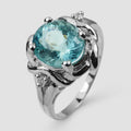 Blue Aquamarine 925 Sterling Silver Ring