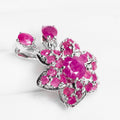Pink Ruby 925 Sterling Silver White Gold Pendants, Anniversary Gift, Dainty Pendants