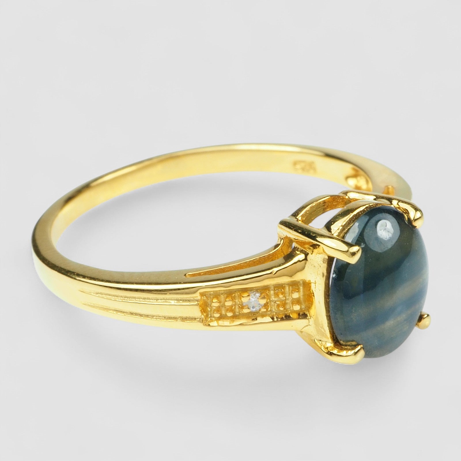 Luxurious Blue Star Sapphire 925 Sterling Silver Ring, Simple Everyday Ring, Free Resizing