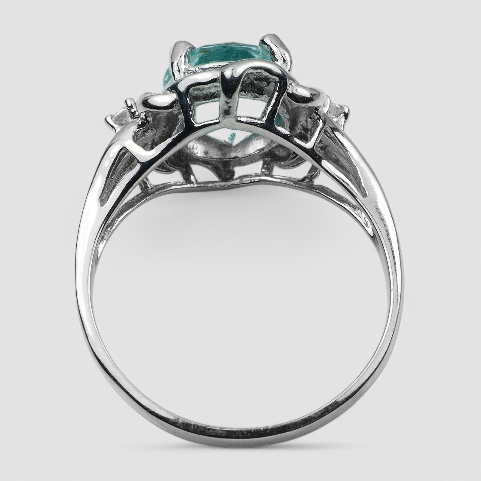 Blue Aquamarine 925 Sterling Silver Ring