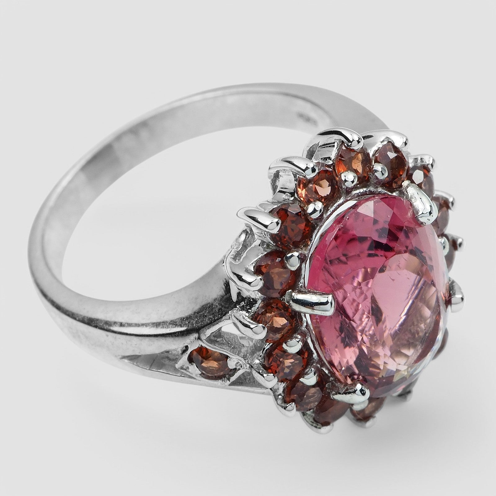 RARE PINK TOURMALINE 925 STERLING SILVER RING