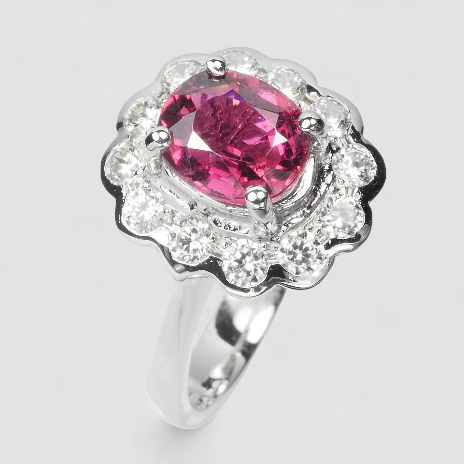 Wine Pink Tourmaline 925 Sterling Silver Ring