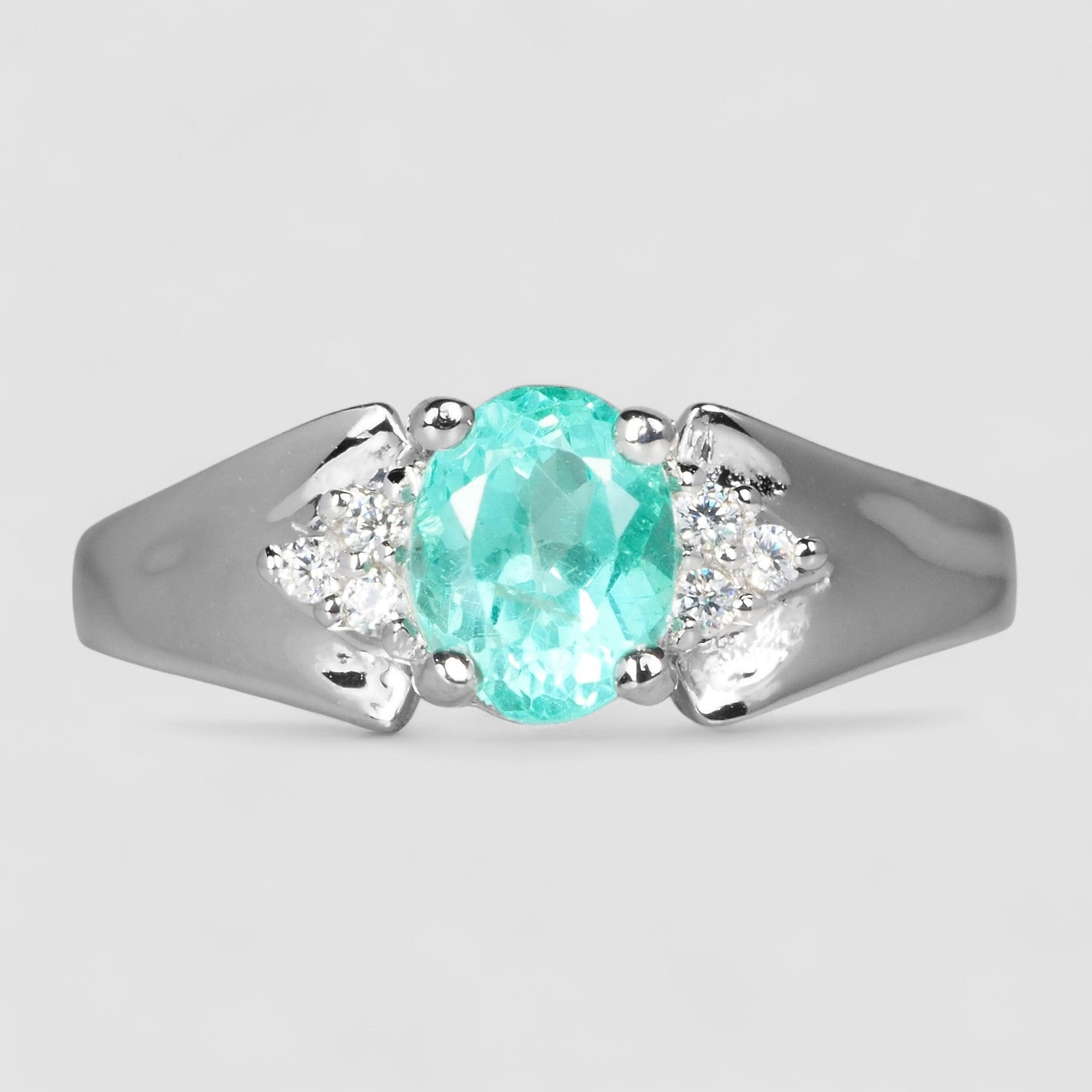 Neon Blue Paraiba Tourmaline 925 Sterling Silver Ring