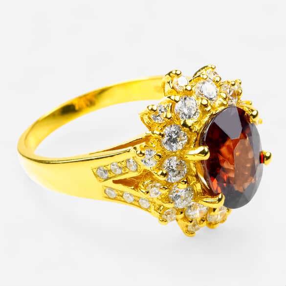 RED ZIRCON HANDMADE FINISH JEWELRY RINGS