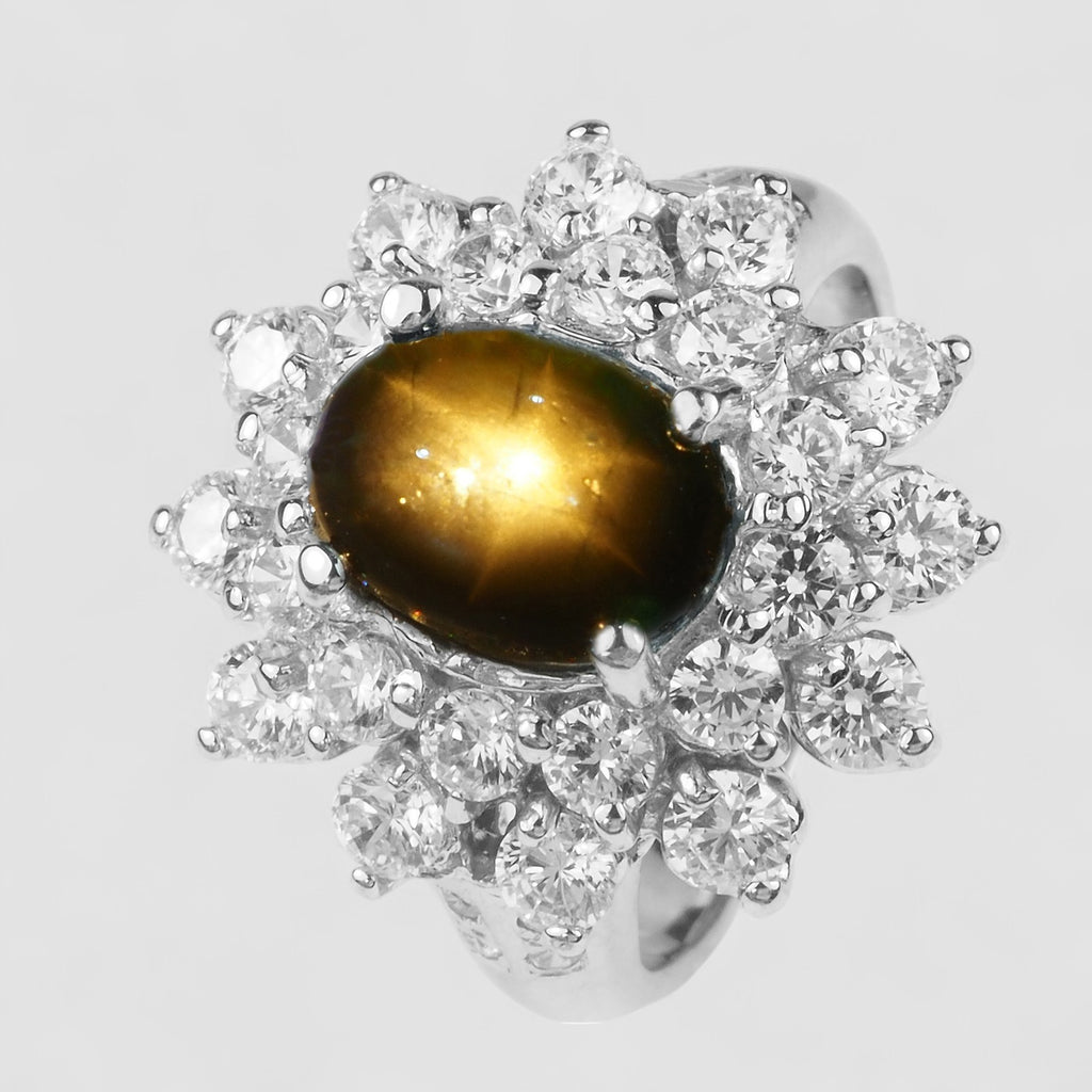 BLACK STAR SAPPHIRE 925 STERLING SILVER RING