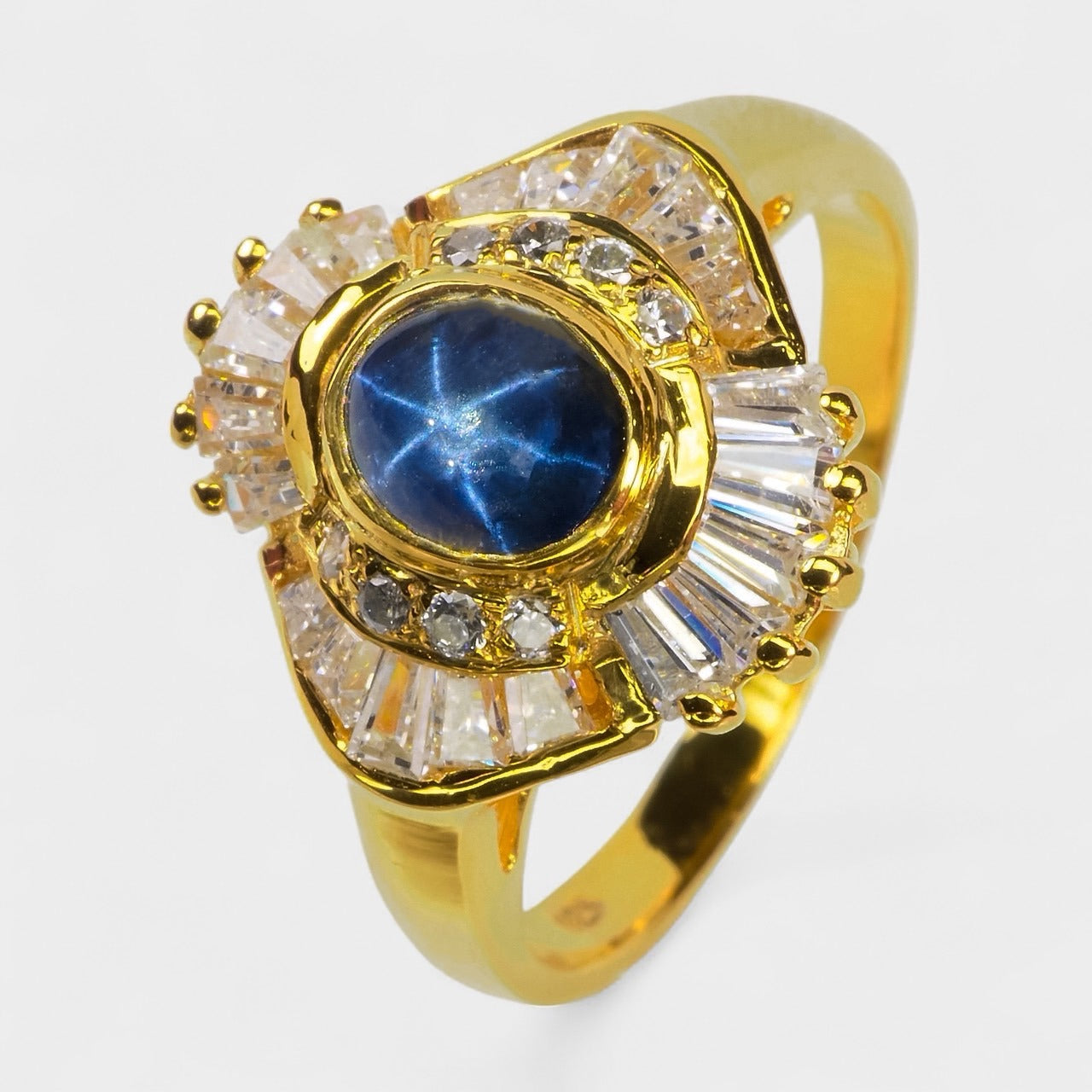 Blue Star Sapphire 925 Sterling Silver Ring