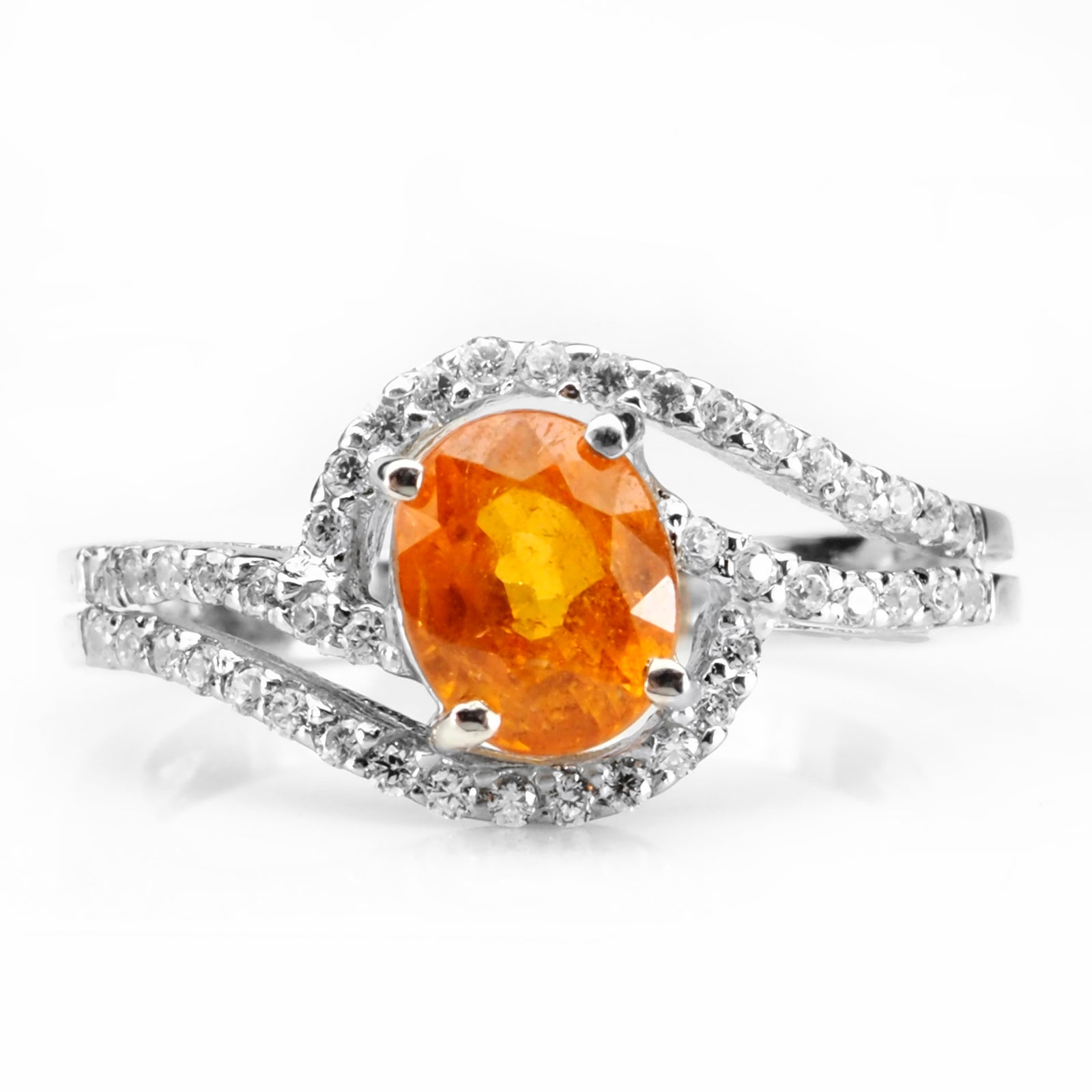 FANTA ORANGE SPESSARTITE 925 STERLING SILVER RING