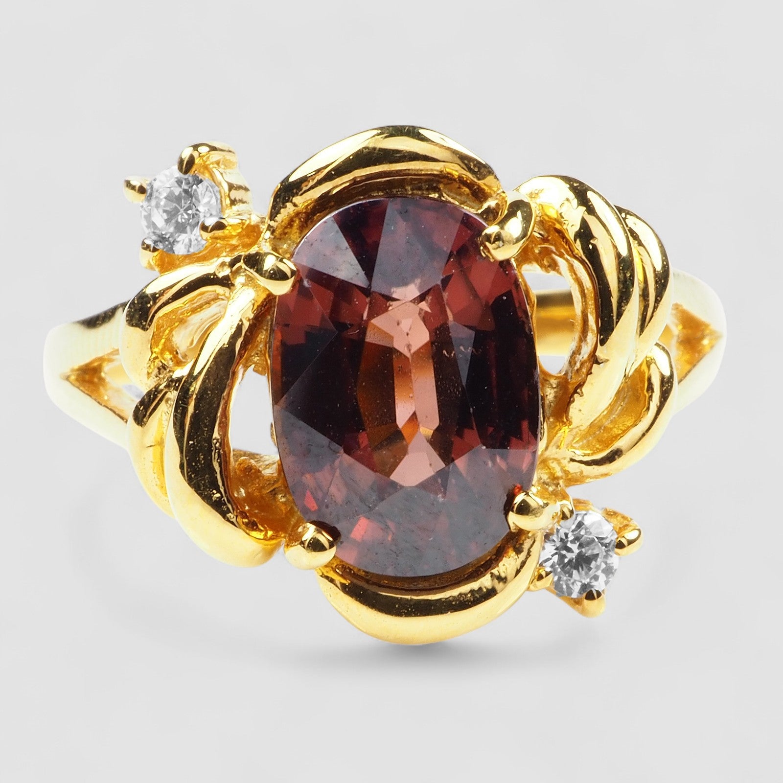 Handmade Champagne Zircon 925 Sterling Silver Ring