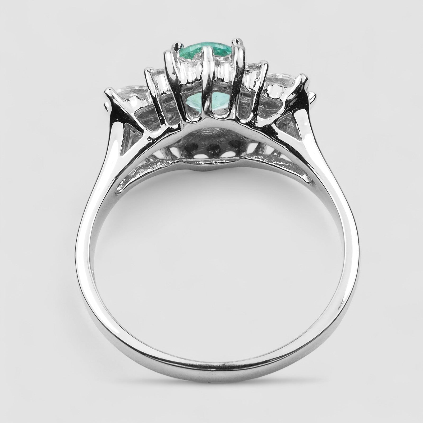 Vivid Green Emerald 925 Sterling Silver Ring
