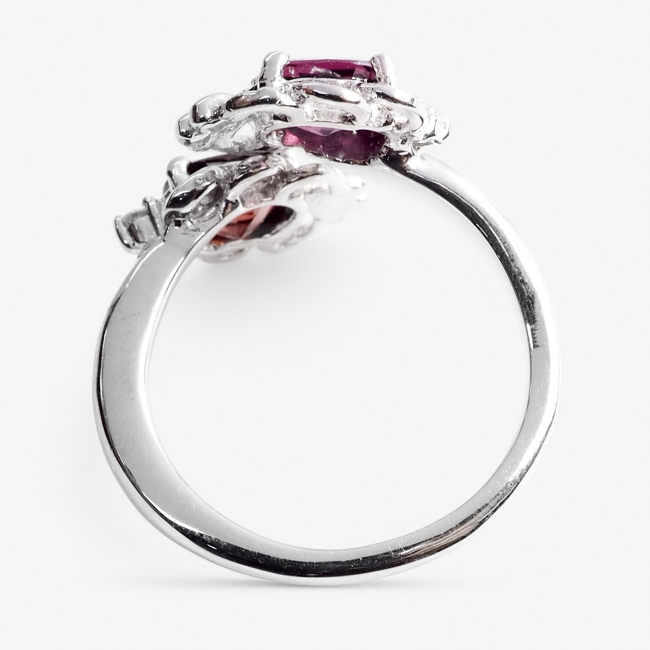 Duo Stone Red Spinel 925 Sterling Silver Ring, Natural Gemstone, Everyday