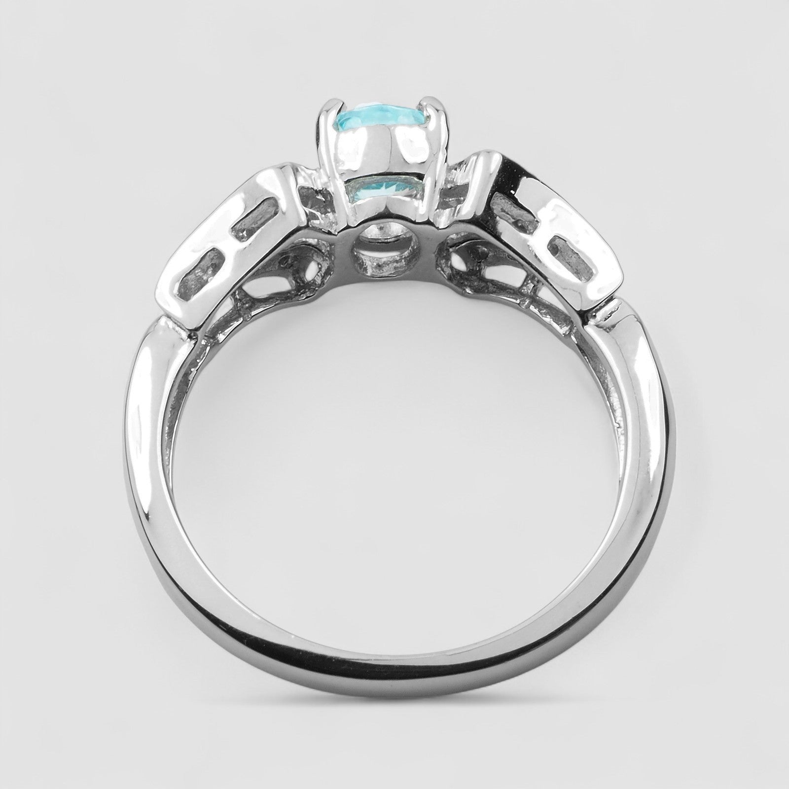 Blue Zircon 925 Sterling Silver Ring