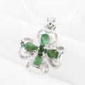 Green Emerald 925 Sterling Silver Pendants, Natural Gemstone, Everyday