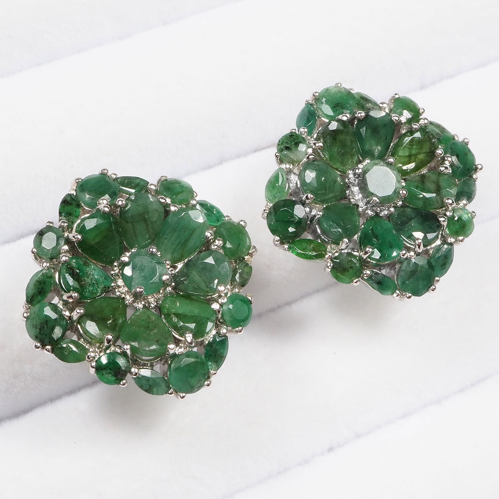 Green Emerald 925 Sterling Silver Earrings, 925 Everyday Jewelry, Gift for Her