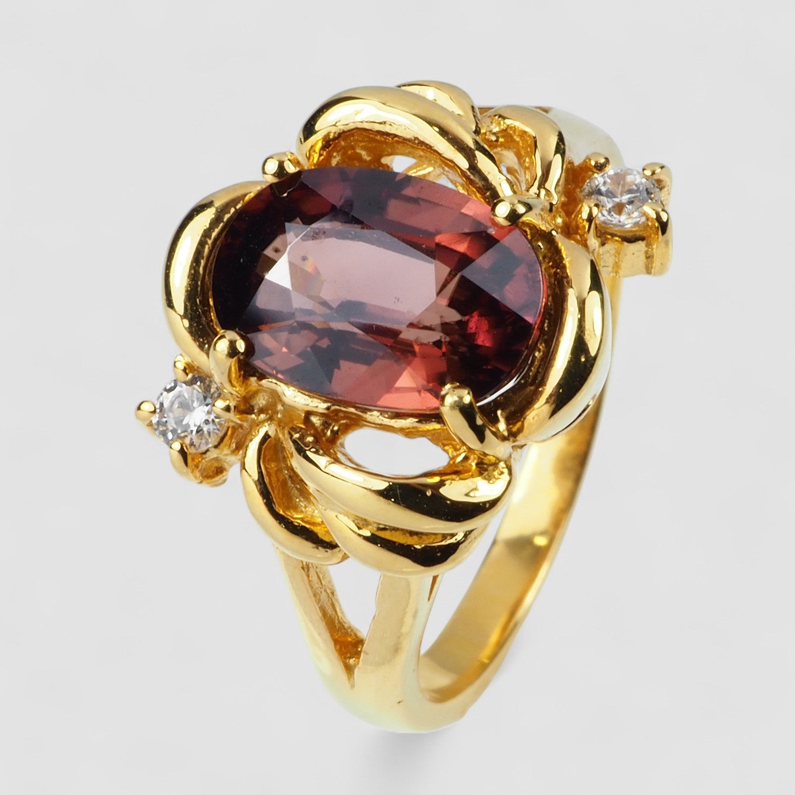 Handmade Champagne Zircon 925 Sterling Silver Ring
