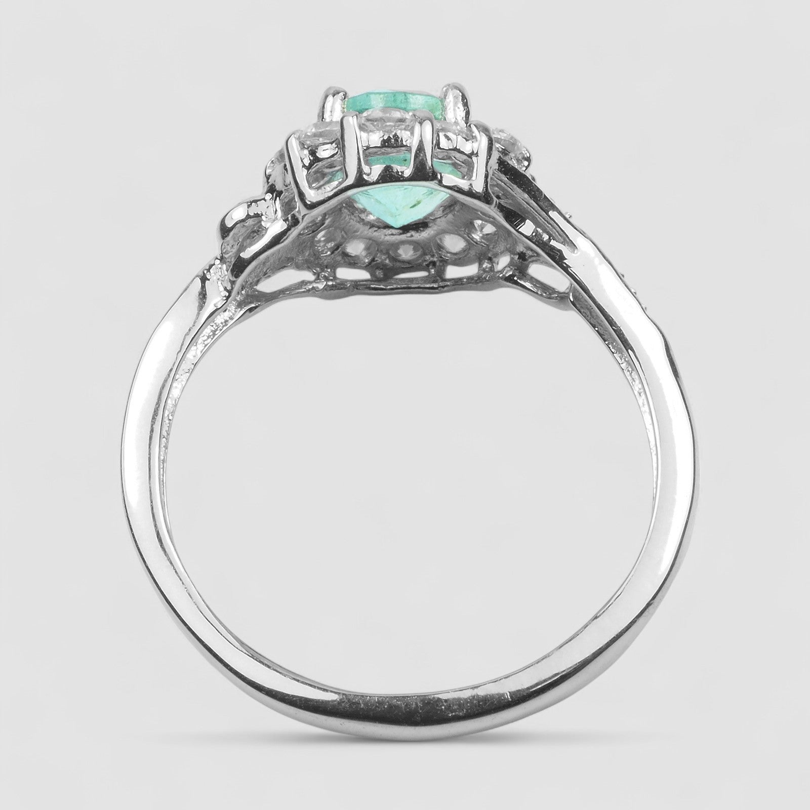 GREEN EMERALD 925 STERLING SILVER RING