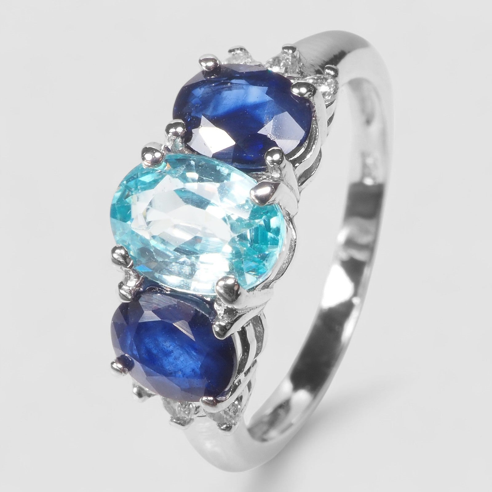 Blue Zircon 925 Sterling Silver Ring