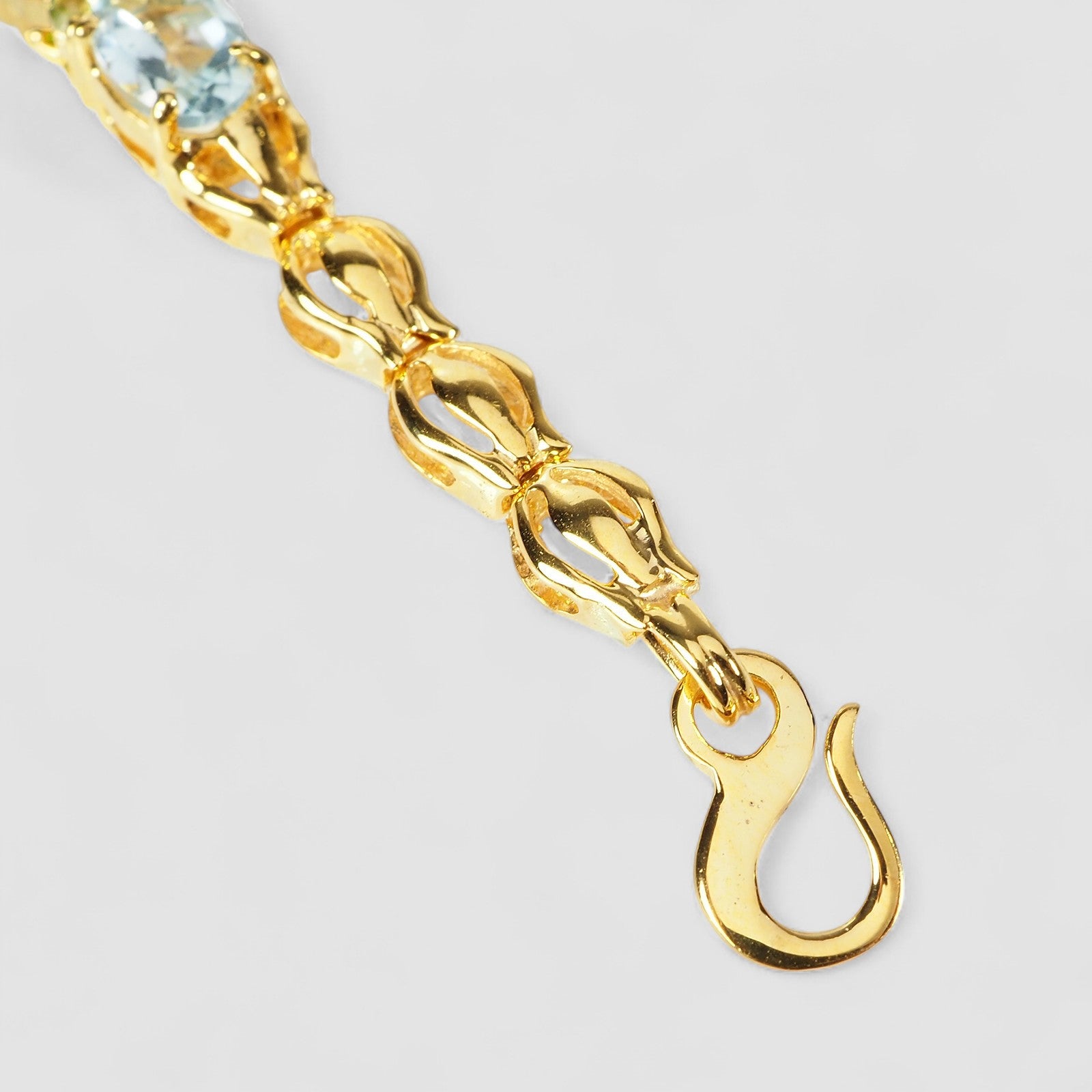 Blue Aquamarine 925 Sterling Silver 24k Gold Bracelets, Natural Gemstone, Minimalist Bracelets