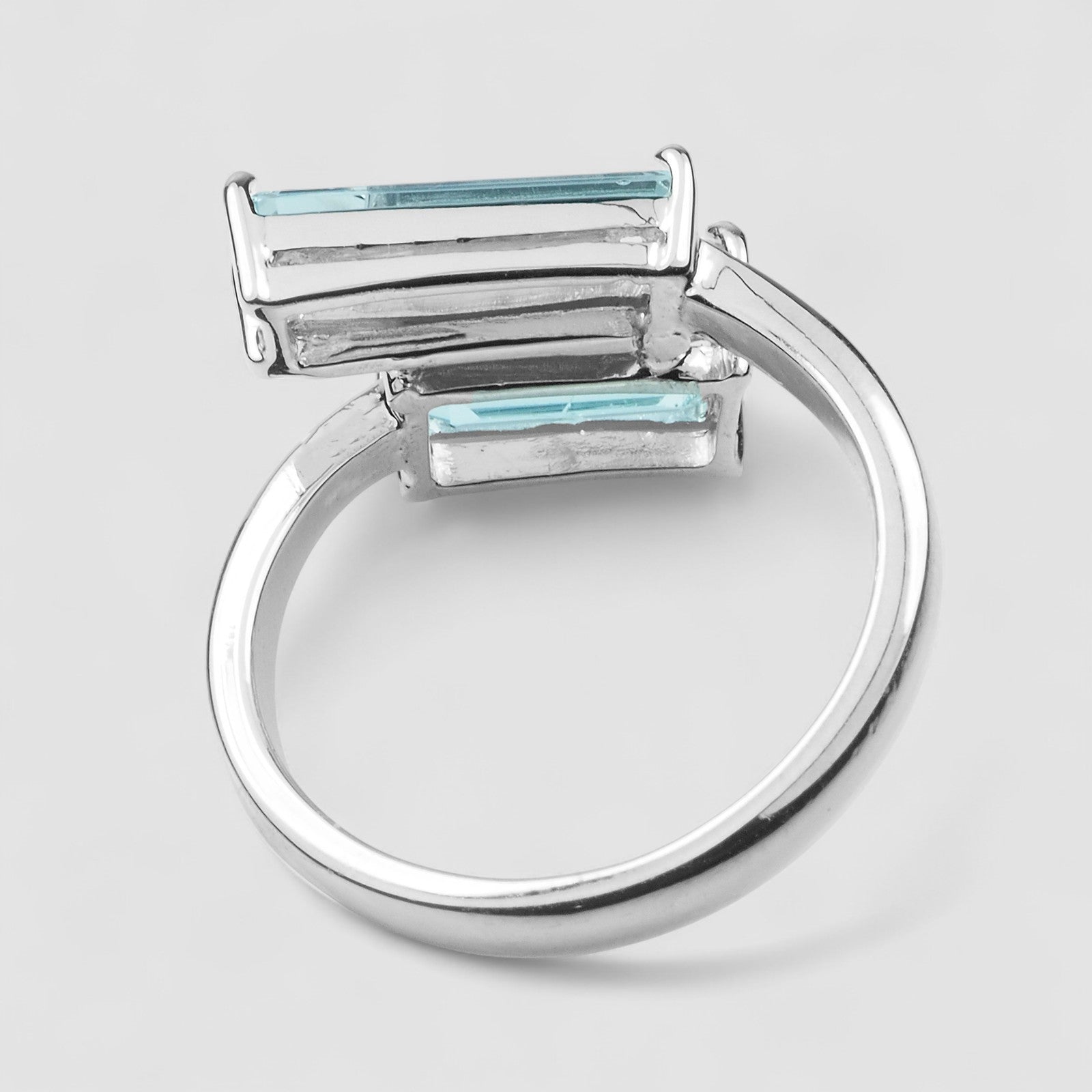 Blue Aquamarine 925 Sterling Silver Ring
