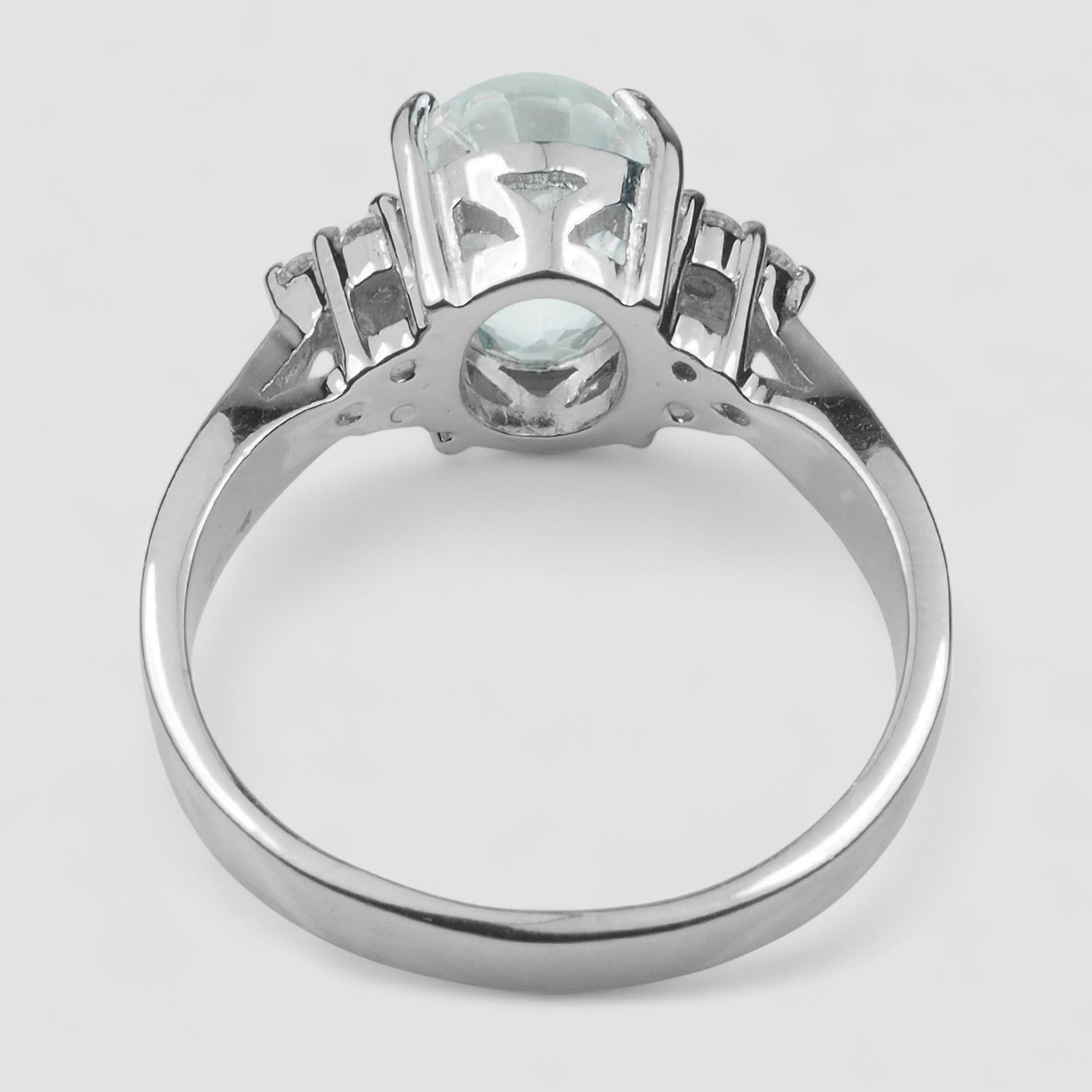 WHITE GOLD PLATED RINGS WHITE ZIRCON 3.70CT