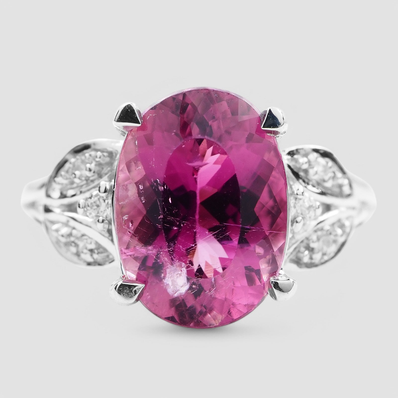 Natural Vivid Pink Tourmaline Ring Sterling Silver, 925 Boho Style Everyday Ring