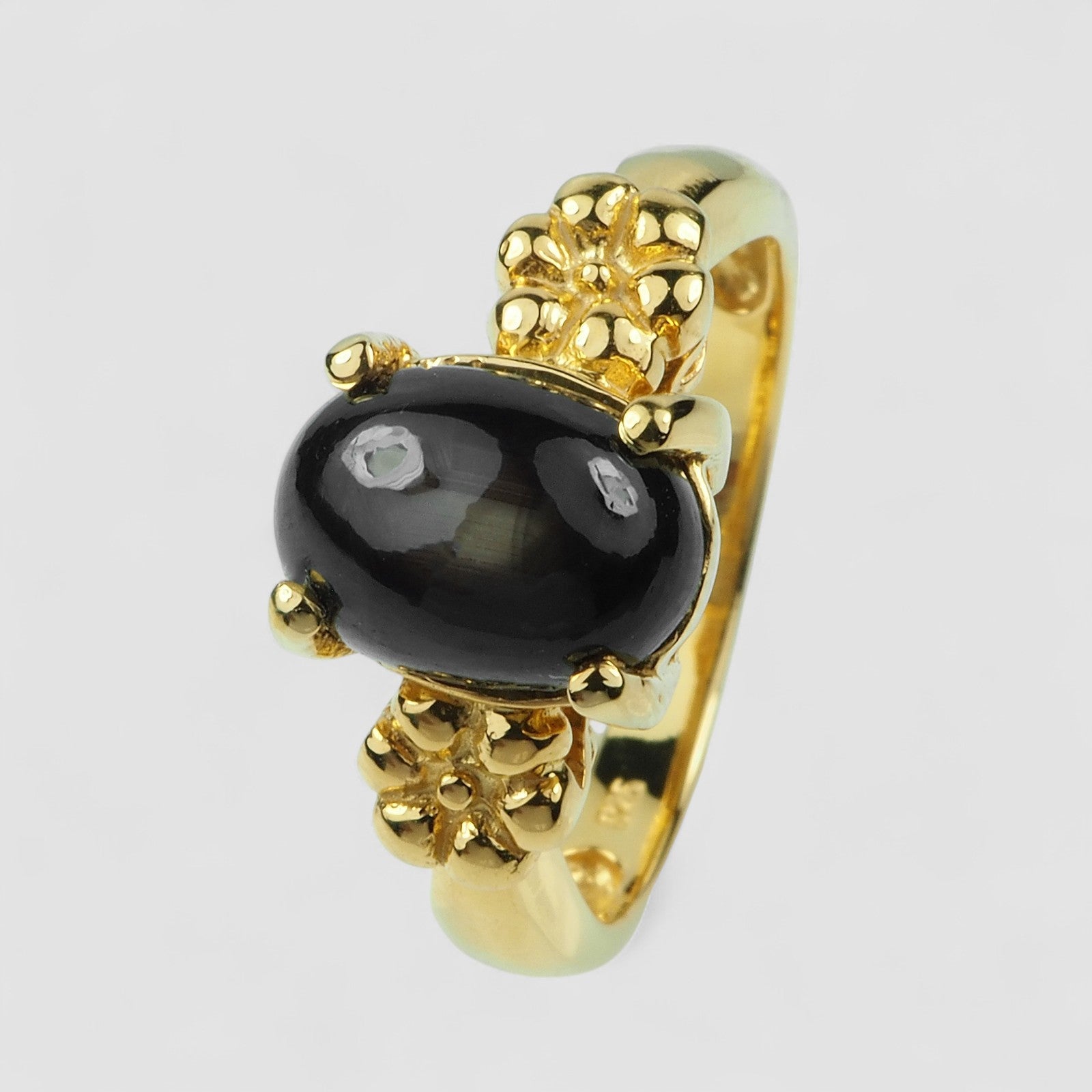 925 Sterling Silver Handmade Ring Thailand Black Star Sapphire