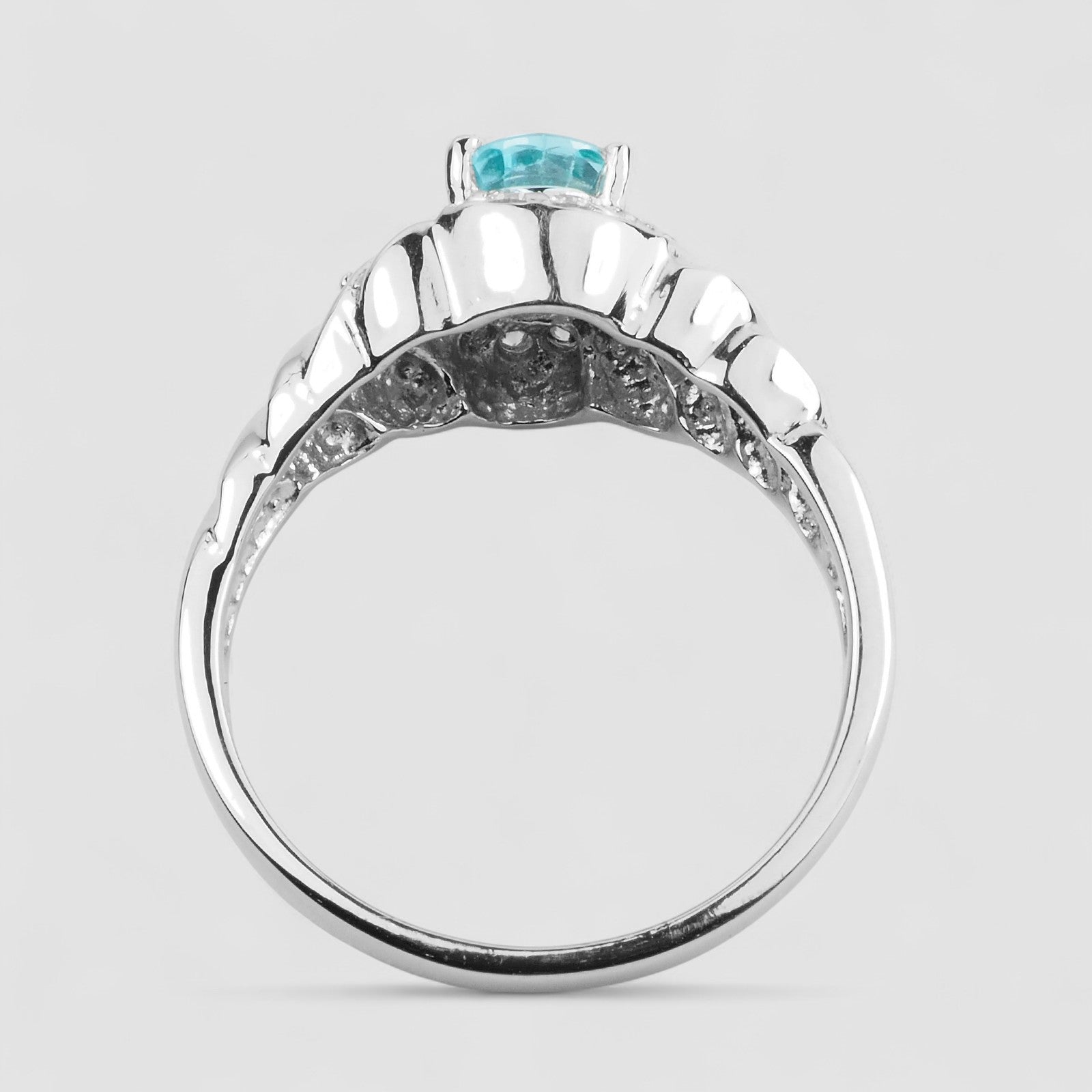 Neon Blue Zircon 925 Sterling Silver Ring