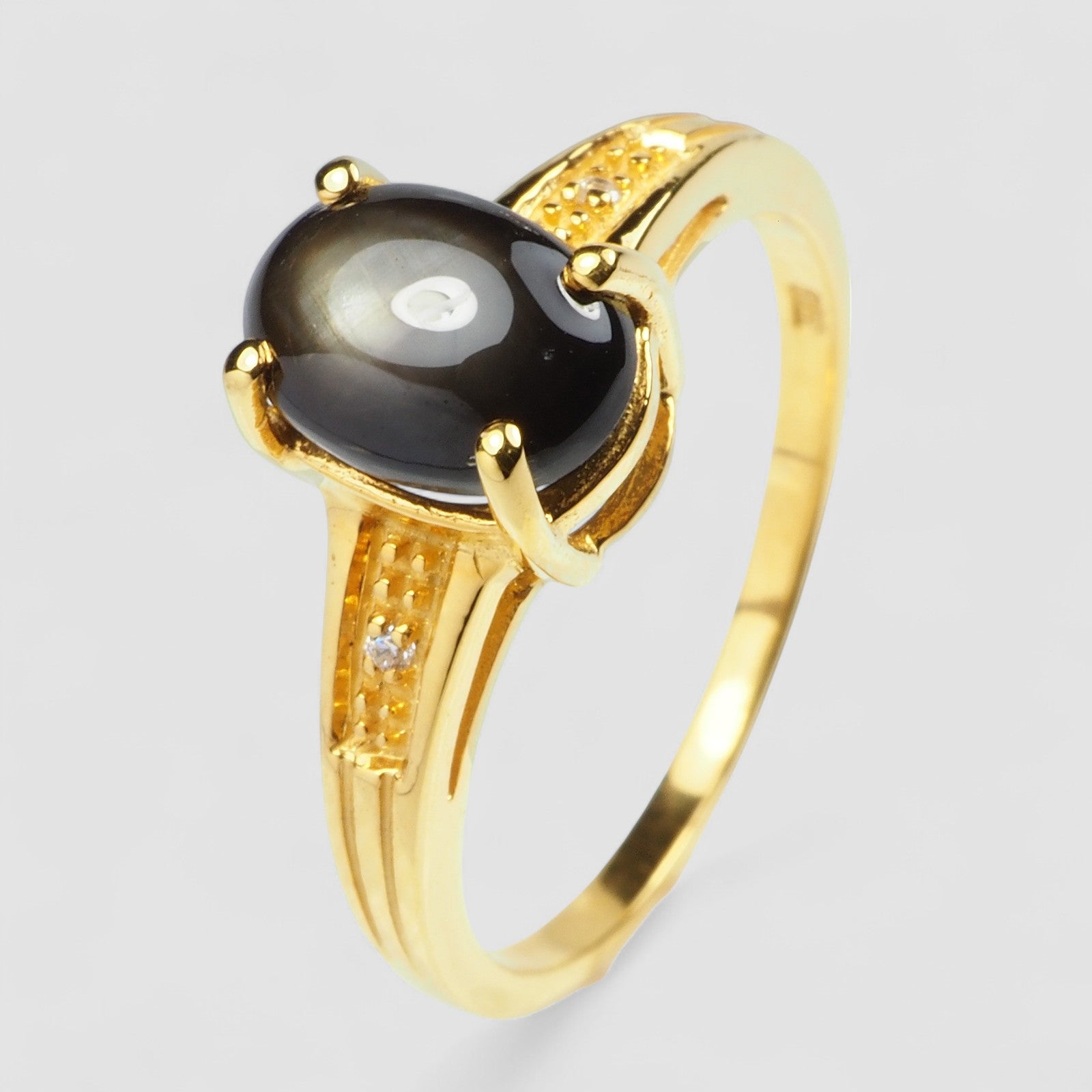 Black Star Sapphire 925 Sterling Silver Ring, Natural Gemstone, Minimalist Ring, Free Resizing