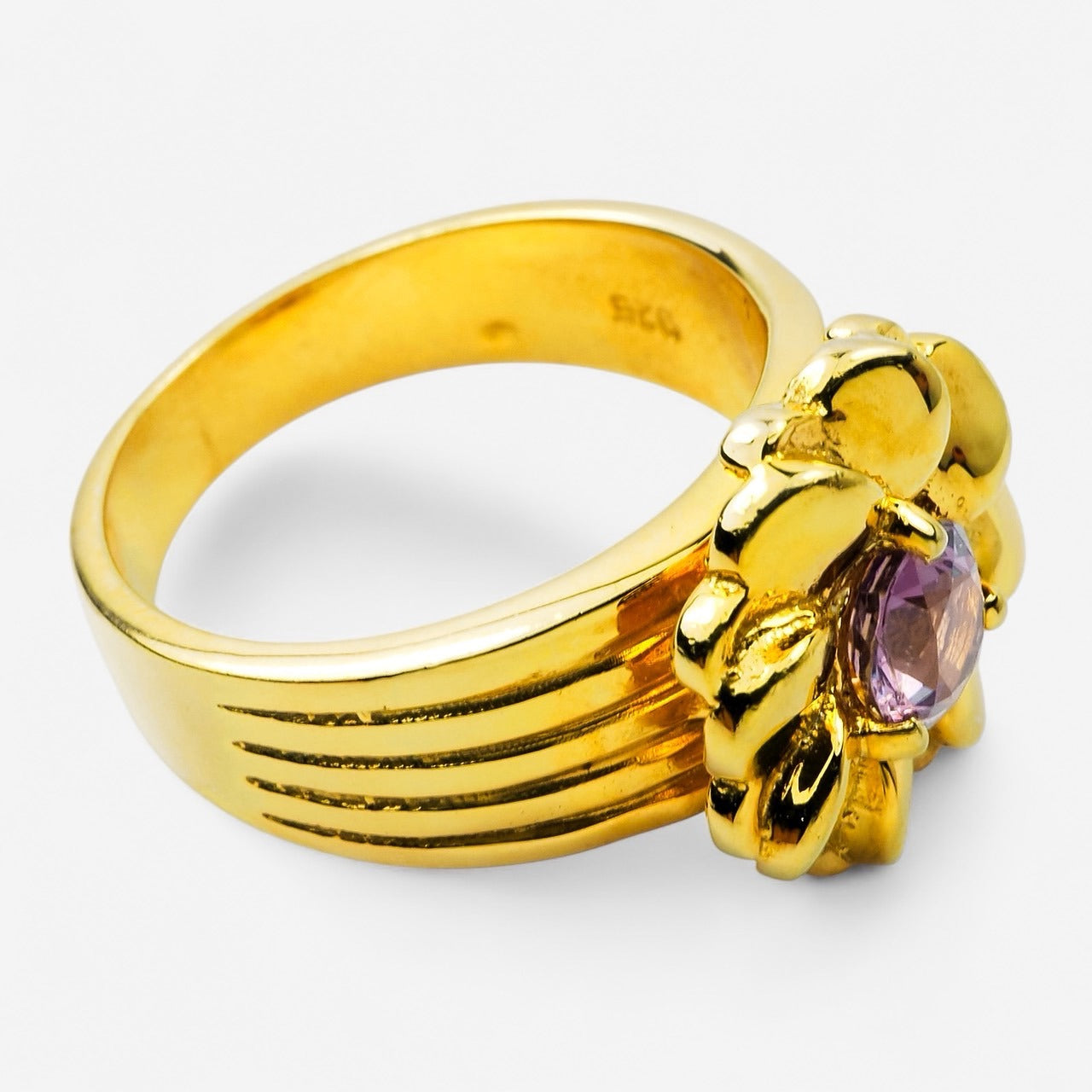 24K Gold 925 Sterling Silver Rings Pink Spinel, Gift for Girlfriend, Free Resizing