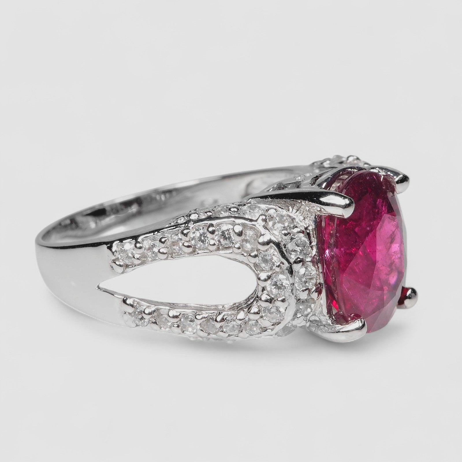 Pink Rubellite Tourmaline 925 Sterling Silver Ring