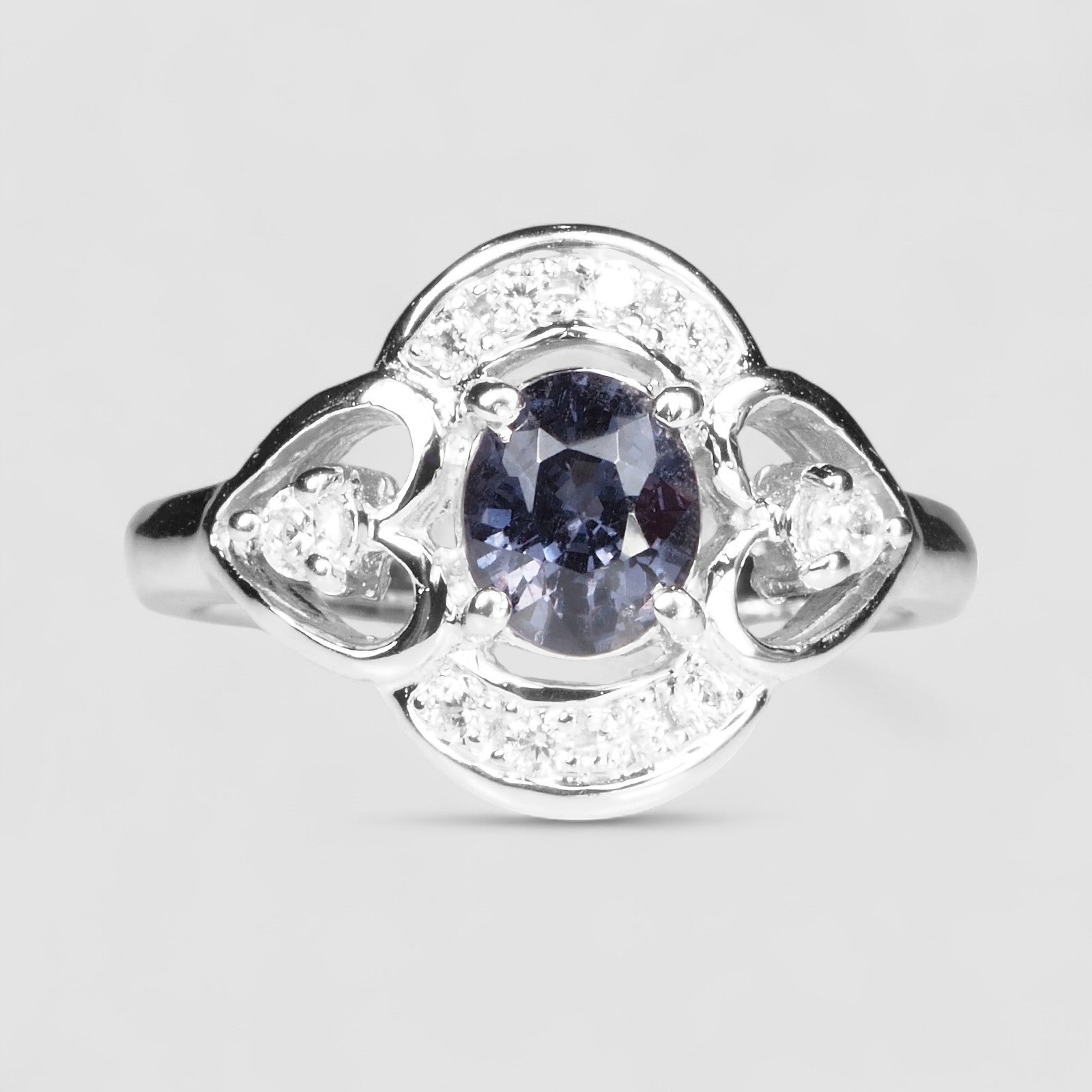 Gray Spinel 925 Sterling Silver Ring