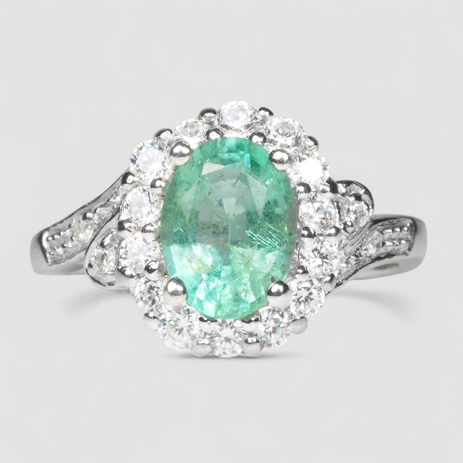 GREEN EMERALD 925 STERLING SILVER RING