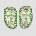 Green Peridot 925 Sterling Silver Earrings, 925 Genuine Gemstone, Everyday Earrings