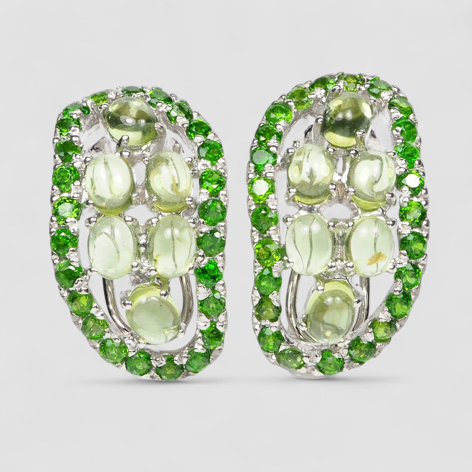 Green Peridot 925 Sterling Silver Earrings, 925 Genuine Gemstone, Everyday Earrings