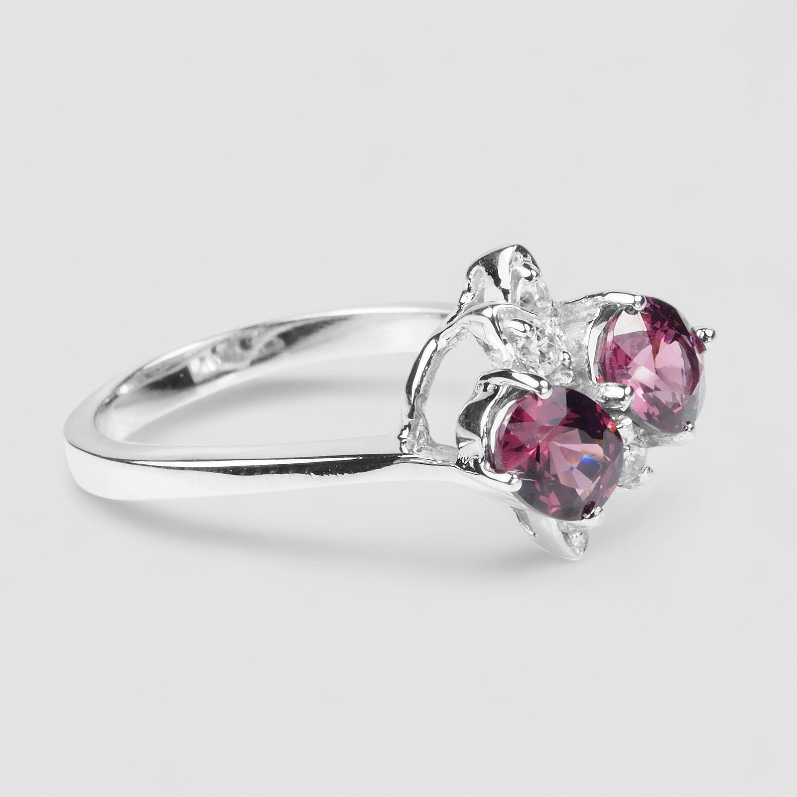 Pink Rhodolite Garnet 925 Sterling Silver Ring