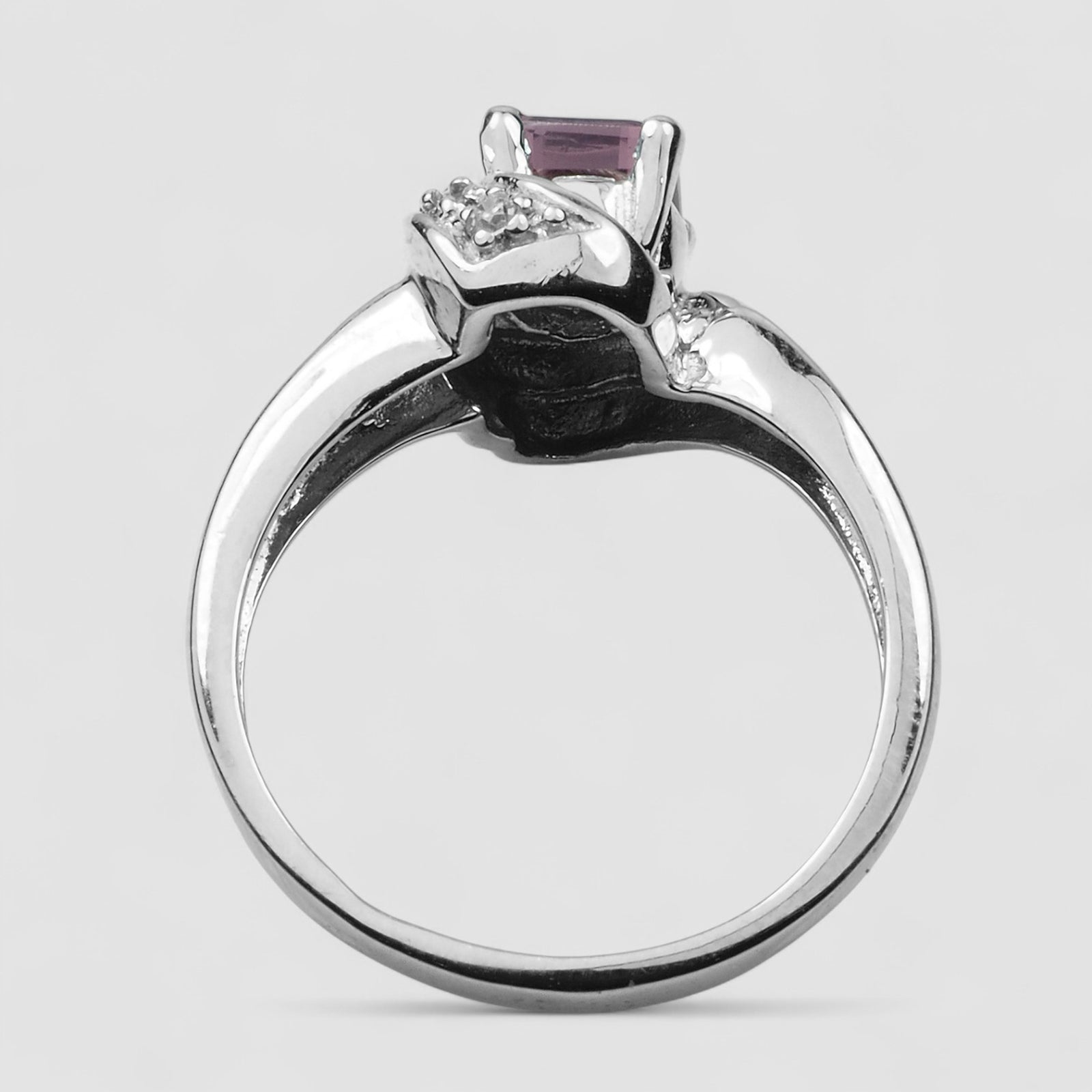 Rare Purple Rhodolite Garnet 925 Sterling Silver Ring